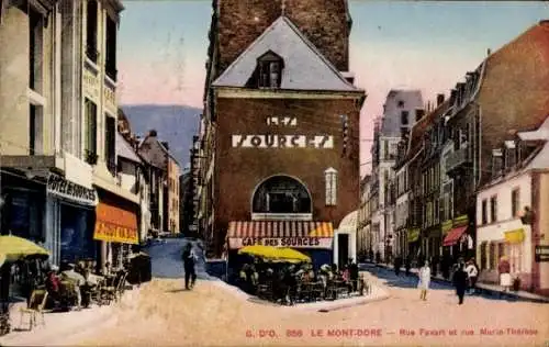 Ak Le Mont Dore Puy de Dôme, Rue Favart, Rue Marie-Theresa