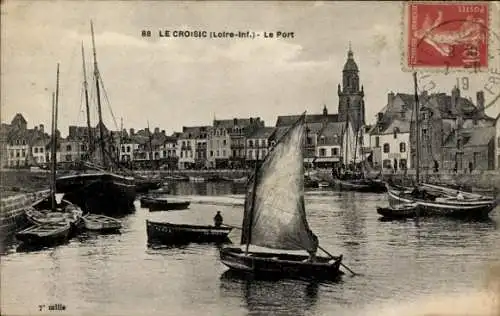 Ak Le Croisic Loire Atlantique, Hafen, Segler