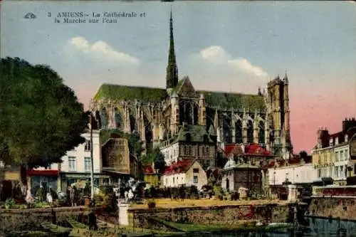 Ak Amiens Somme, Kathedrale, Marche sur l'Eau