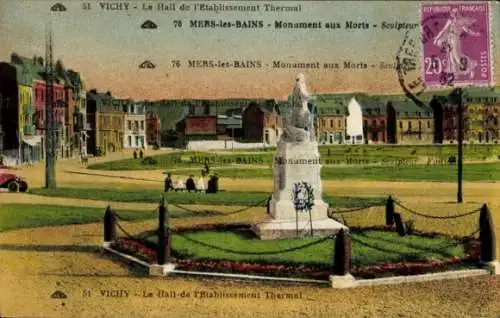 Ak Mers les Bains Somme, Monument aux Morts