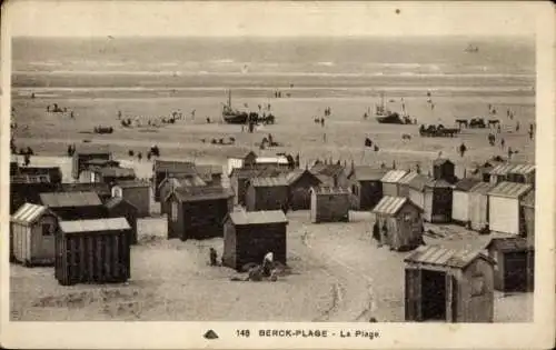 Ak Berck Plage Pas de Calais, Strand
