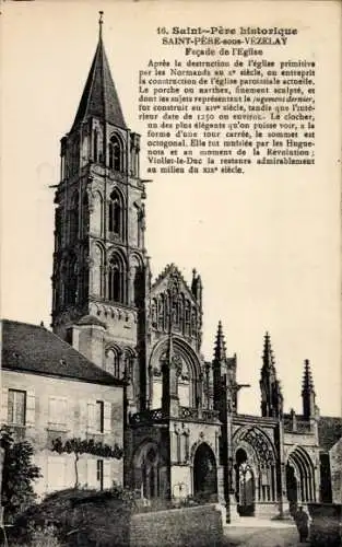 Ak Saint Père sous Vézelay Yonne, Kirche