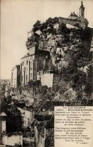 Ak Roc Amadour Rocamadour Lot, Teilansicht