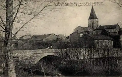 Ak Saint Laurent sur Gorre Haute Vienne, Pont sur la Gorre, Vue generale