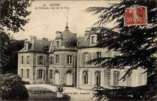 Ak Tertu Orne, Chateau, Vue sur le Parc