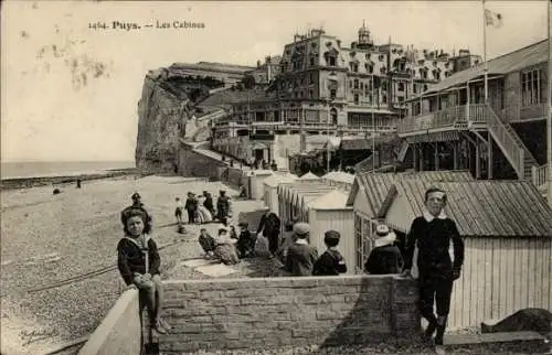 Ak Puys Dieppe Seine Maritime, Les Cabines