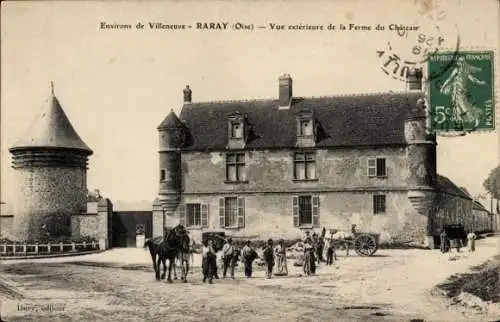 Ak Raray Villeneuve Oise, Vue exterieure de la Ferme du Chateau