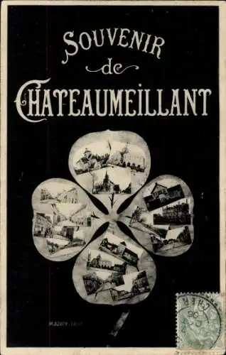 Ak Châteaumeillant Cher, Häuser, Gebäude, Kirche
