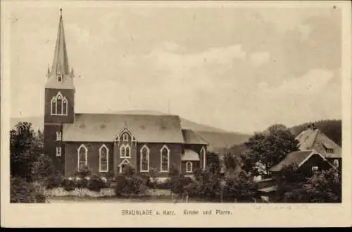 Ak Braunlage im Oberharz, Kirche, Pfarre