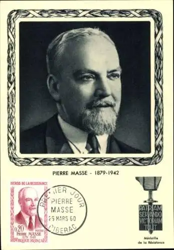 Maximum Ak Pierre Masse, Medaille de la Resistance