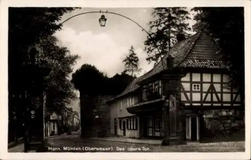 Ak Hann. Münden in Niedersachsen, Das obere Tor, Fachwerk