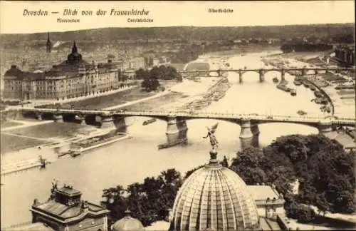 Ak Dresden Altstadt, Ministerium, Carola-Brücke, Albert-Brücke