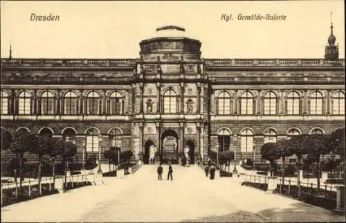 Ak Dresden Altstadt, königliche Gemälde-Galerie