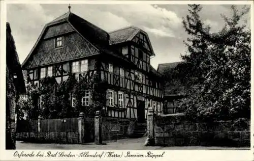Ak Orferode Bad Sooden Allendorf in Hessen, Pension Rüppel, Fachwerkhaus