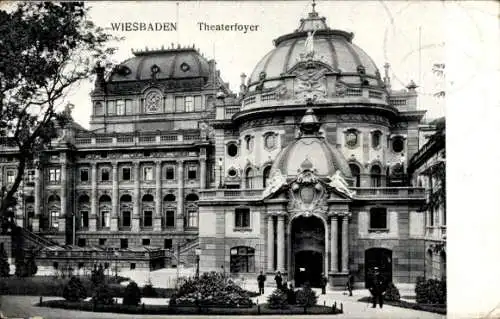 Ak Wiesbaden in Hessen, Theaterfoyer
