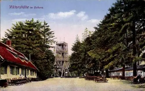 Ak Gernrode Quedlinburg im Harz, Viktorshöhe, Aussichtsturm