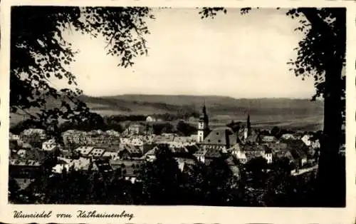 Ak Wunsiedel im Fichtelgebirge Oberfranken, Blick vom Katharinenberg über den Ort