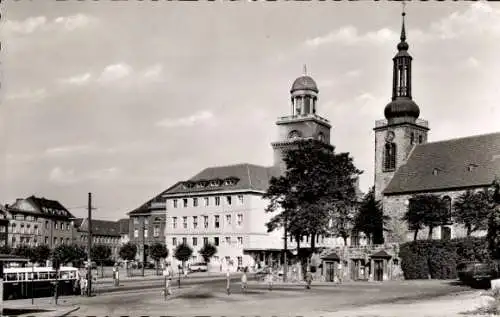 Ak Witten an der Ruhr, Kirche, Straßenbahn