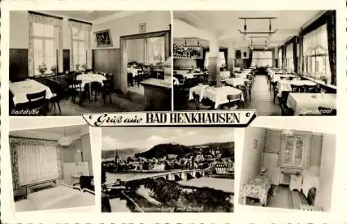 Ak Hagen in Westfalen, Bad Henkhausen, Hotel Pension Grass, Gaststube, Speisesaal, Hohenlimburg