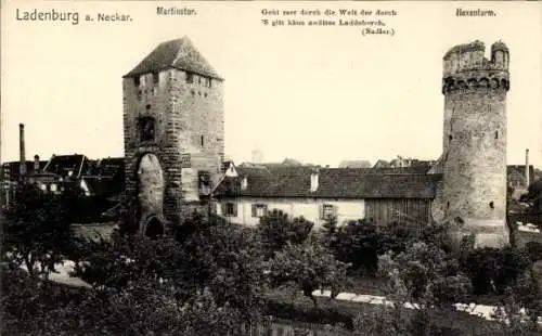 Ak Ladenburg am Neckar Baden, Martinstor, Hexenturm