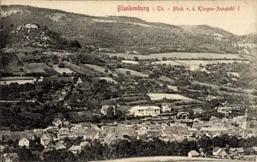 Ak Bad Blankenburg in Thüringen, Blick von der Klingen-Aussicht I, Panorama