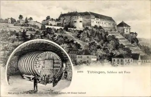 Ak Tübingen am Neckar, Schloss, Fass