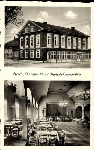 Ak Gremsmühlen Malente in Ostholstein, Hotel Deutsches Haus, Speiseraum, Saal