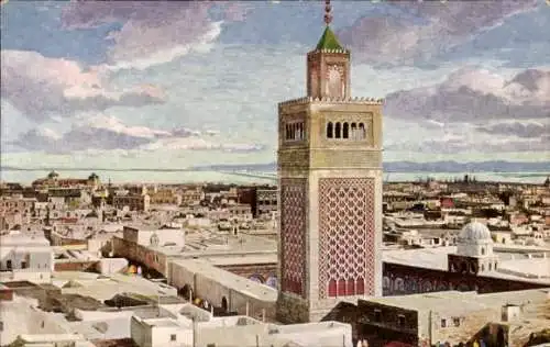 Ak Tunis Tunesien, La Grande Mosquée, Vue générale