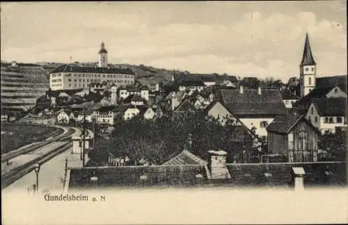 Ak Gundelsheim am Neckar Württemberg, Blick über die Dächer