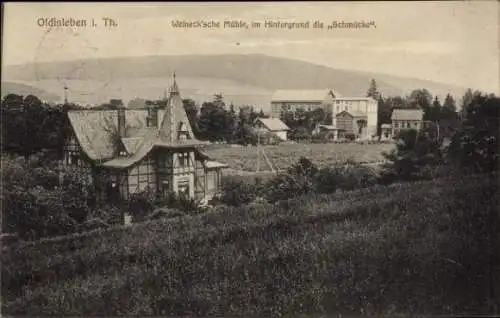 Ak Oldisleben in Thüringen, Weineck'sche Mühle mit der Schmücke