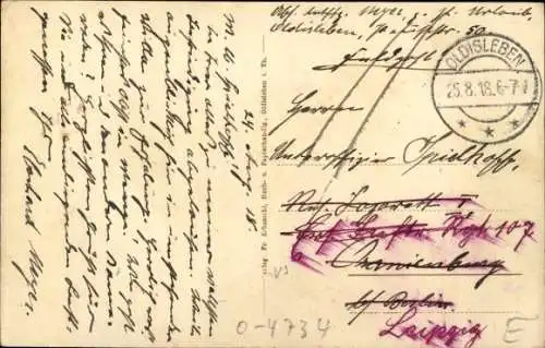 Ak Oldisleben in Thüringen, Weineck'sche Mühle mit der Schmücke