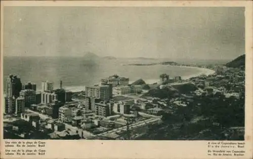 Ak Copacabana Rio de Janeiro Brasilien, Gesamtansicht