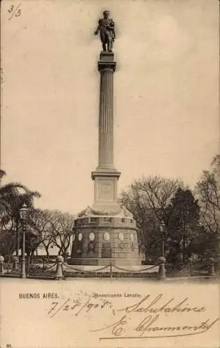 AK Buenos Aires, Argentinien, Lavalle-Denkmal
