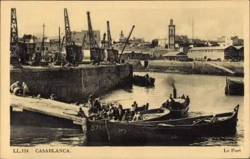 Ak Casablanca Marokko, der Hafen
