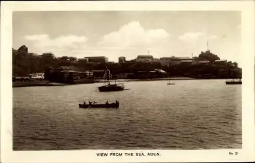 Ak Aden Jemen, Blick vom Meer