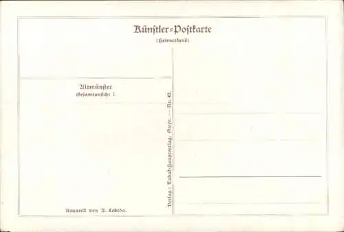 Künstler Ak Lebeda, A., Altmünster am Traunsee Oberösterreich, Gesamtansicht