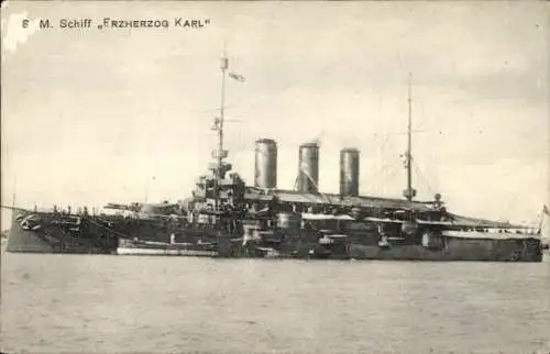 Ak Österreichisches Kriegsschiff, SMS Erzherzog Karl