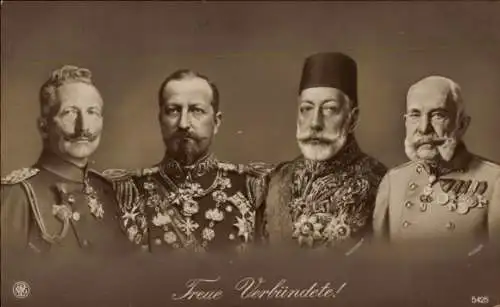 Ak Kaiser Wilhelm II., Zar Ferdinand I. von Bulgarien, Mehmed V., Franz Josef I., Treue Verbündete
