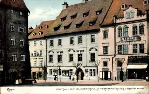 Ak Eger Reg. Karlsbad, Stadthaus oder Wallensteinhaus, G. M. Stumvoll, Carl Adler, Heinl