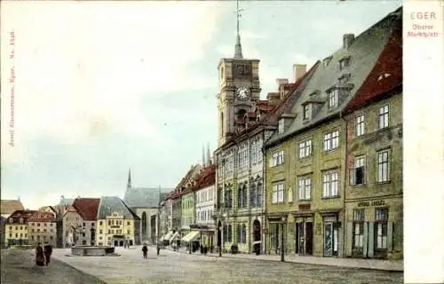 Ak Cheb Eger Region Karlsbad, Oberer Marktplatz