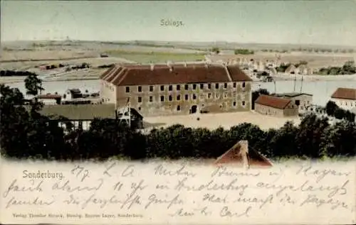 Ak Sønderborg Sonderburg Dänemark, Blick auf das Schloss