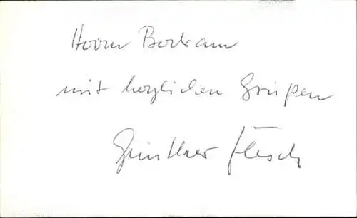 Ak Schauspieler Günther Flesch, Hörspielsprecher, Portrait, Autogramm