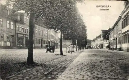 Ak Greußen in Thüringen, Marktplatz