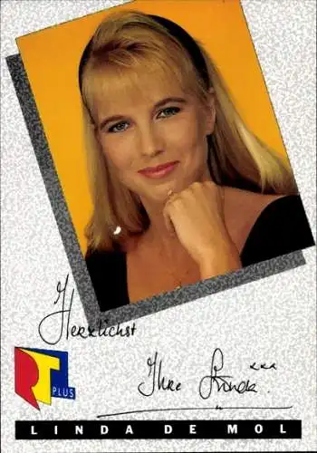 Ak Schauspielerin Linda de Mol, Portrait, RTL, Autogramm