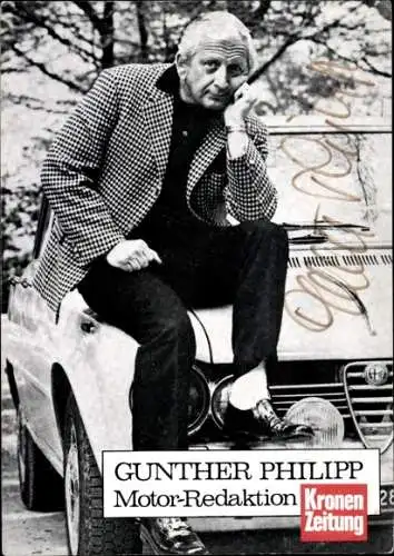 Ak Schauspieler Gunther Philipp, Portrait, Autogramm