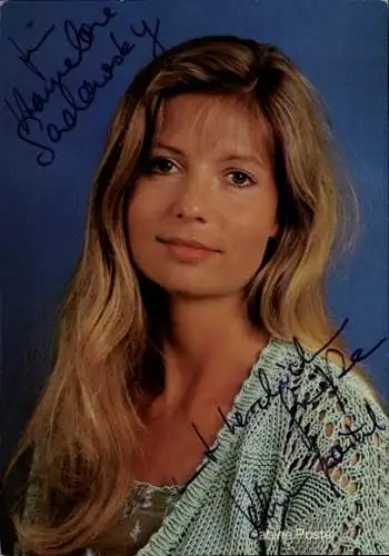 Ak Schauspielerin Sabine Postel, Portrait, Autogramm