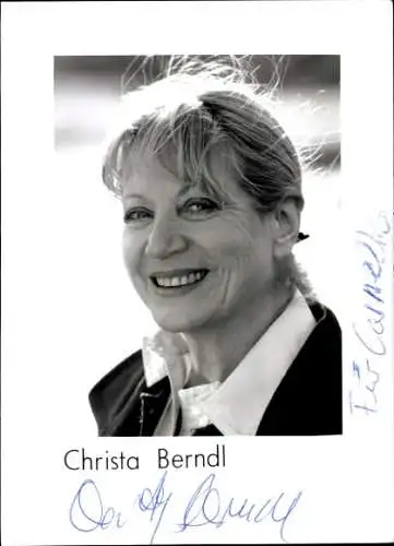 Ak Schauspielerin Christa Berndl, Portrait, Autogramm