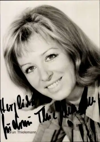Ak Schauspielerin Gudrun Thielmann, Portrait, Autogramm