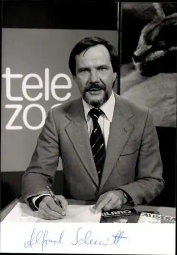 Ak Schauspieler Alfred Schmitt, Portrait, Autogramm, Tele Zoo