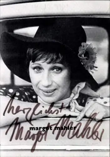 Ak Schauspielerin Margot Mahler, Portrait, Autogramm, Hut